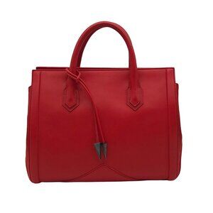 Alexandra Clancy Large Red Leather Satchel
